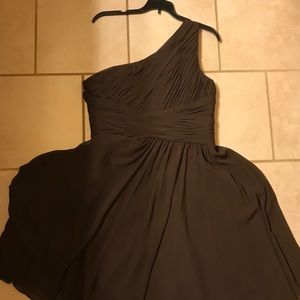 Brown bridesmaid dress - one shoulder